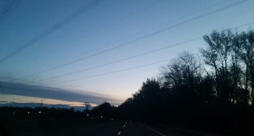 Road passing through power lines