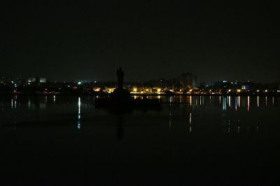 Illuminated city at night