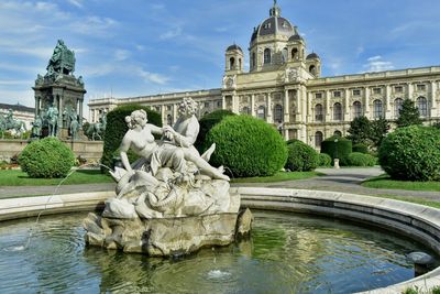 Statue of fountain in garden