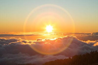 Scenic view of cloudscape against sky during sunset