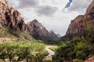 Scenic view of rocky mountains