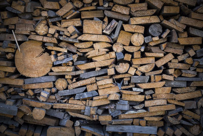 Firewood background - stacked chopped wooden logs backdrop. background of firewood stack.