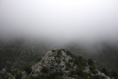 Scenic view of landscape against cloudy sky