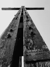 Low angle view of built structure against clear sky