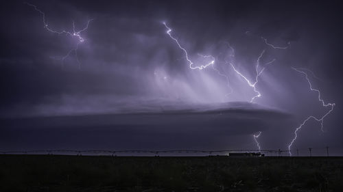 Panoramic view of lightning in sky