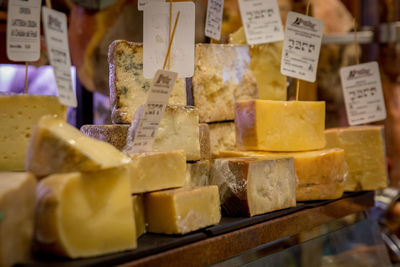 Close-up of food for sale in market