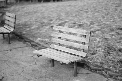 Close-up of empty bench