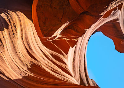 Low angle view of rock formation