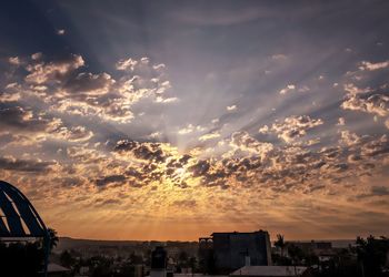 Sunset over city