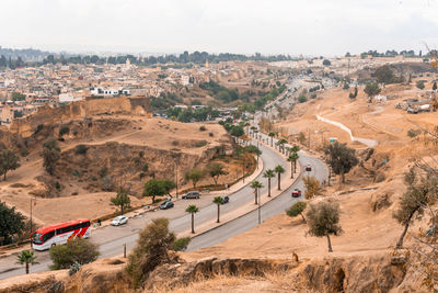 Panoramic view over the old medina of fez