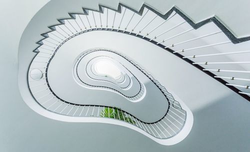 Directly below shot of spiral staircase