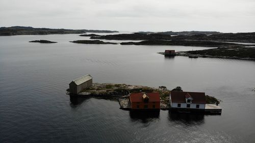 High angle view of sea against sky