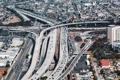 High angle view of city street