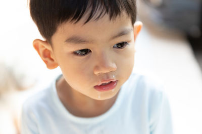 Close-up portrait of cute boy