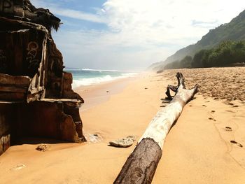 Scenic view of beach against sky