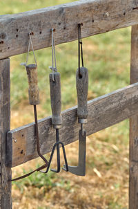 Close-up of metallic fence