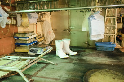 Abandoned clothes hanging at home