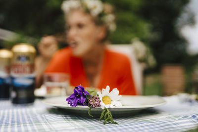 Wildflowers on plate