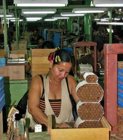 Woman working in factory