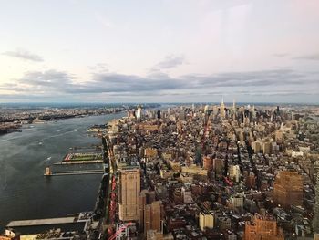 Aerial view of cityscape against sky