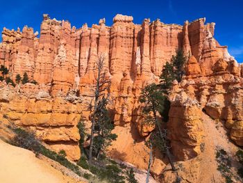 Low angle view of rock formations at bryce canyon national park