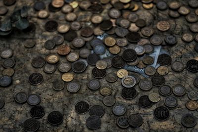 Full frame shot of coins