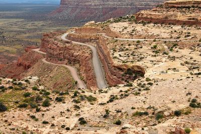 High angle view of road passing through landscape