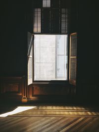 Interior of empty room and window