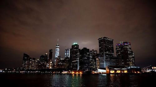 Illuminated city at night