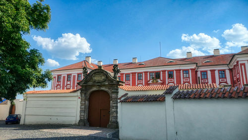 Facade of bishop's residence in litomerice against sky
