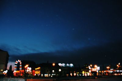 Illuminated city at night