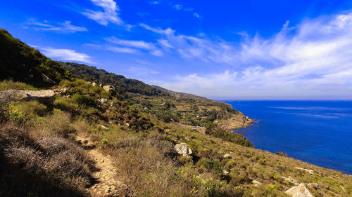 Scenic view of sea against sky agla tangier morocco