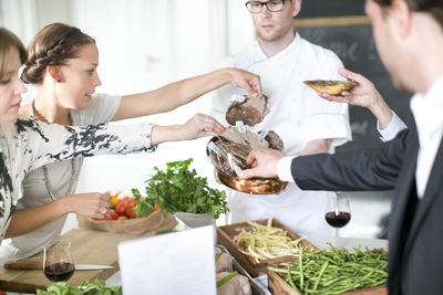 People during cooking classes