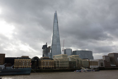 View of buildings against cloudy sky