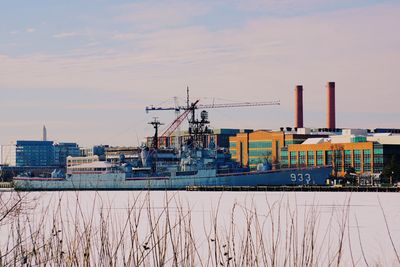 View of ship harbor