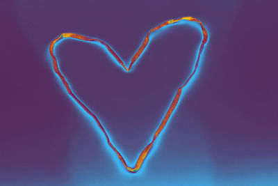 Close-up of heart shape against white background