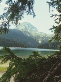 Scenic view of lake and mountains