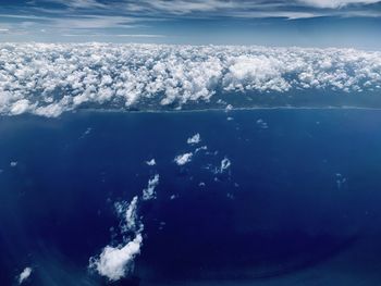 Aerial view of sea against sky