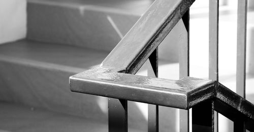 Close-up of empty chair on table at home