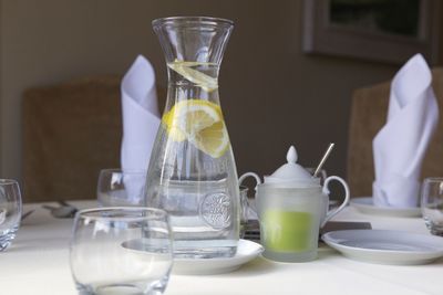 Close-up of bottle on table