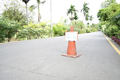 Road sign on street
