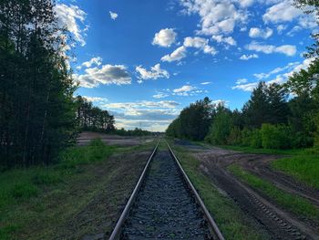 View of railroad tracks against sky