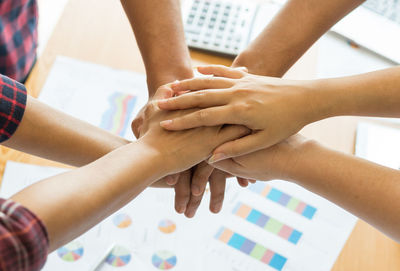 Close-up of people hands