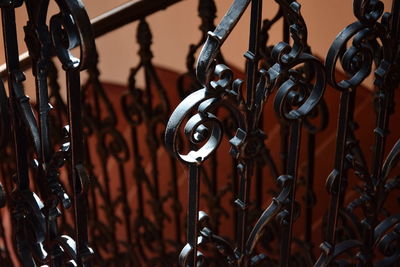 Close-up of metal railing