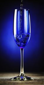 Close-up of beer glass on table