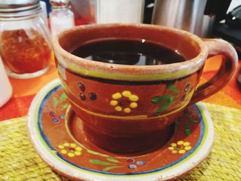 Close-up of tea on table