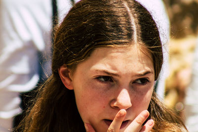 Close-up portrait of young woman