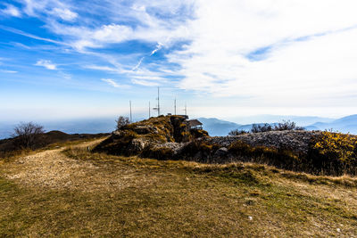 Refuge of the great war on top of the mountain in pieve bel vicino schio vicenza italy