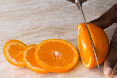 Close-up of orange pumpkin on table