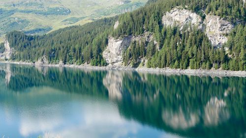 Scenic view of lake and mountains